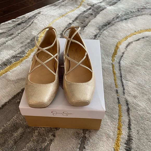 Jessica Simpson Shoes - NWT Jessica Simpson Palle Gold Mary Jane Ballet Flats